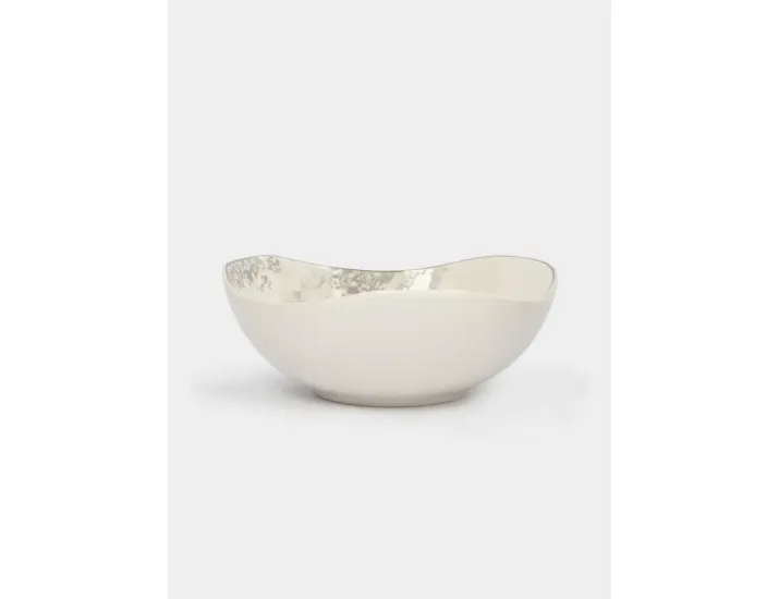 Пиала 14х5 см белая с серебристым кантом Конь Anna Lafarg White horse