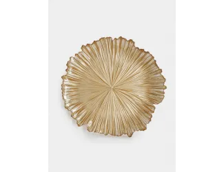 Тарелка обеденная, 28 см, стекло Р, золотистая, Ray