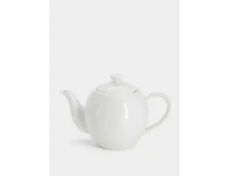 Чайник заварочный, 850 мл, фарфор P, белая, Мятый эффект, Rock
