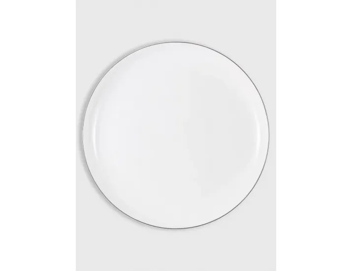 Тарелка 23 см белая с серебристым кантом Anna Lafarg Арктика