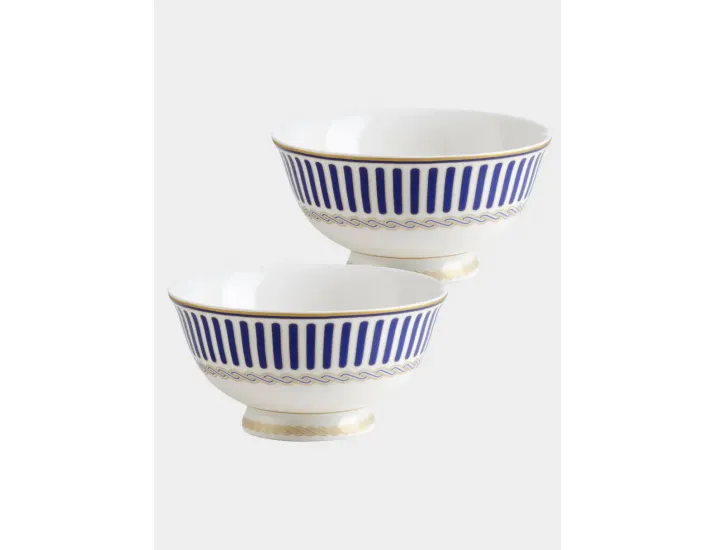 Набор салатников 2 предмета 11 см 280 мл белый Полосы Pozzi Milano Corallo