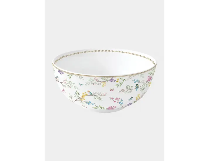 Салатник 23 см 2,5 л белый Цветы и птицы Easy Life Birds Melody