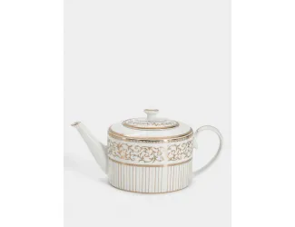 Чайник заварочный, 1,2 л, фарфор N, белый, с золотистым орнаментом, Golden