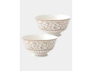 Пиала, 11х6 см, 2 шт, фарфор N, белая, с золотистым орнаментом, Golden