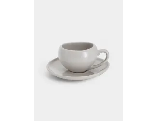 Чашка с блюдцем, 90 мл, серая, Organica
