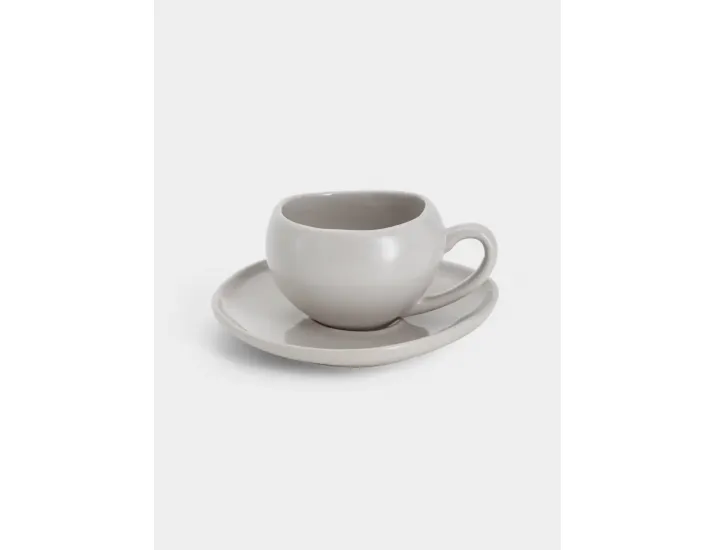 Чашка с блюдцем 90 мл серая Easy Life Organica