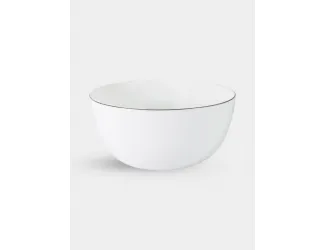 Салатник 14 см 0,75 л белый с серебристым кантом Anna Lafarg Арктика