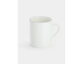 Кружка, 300 мл, фарфор P, белая, с серебристым кантом, White Platinum