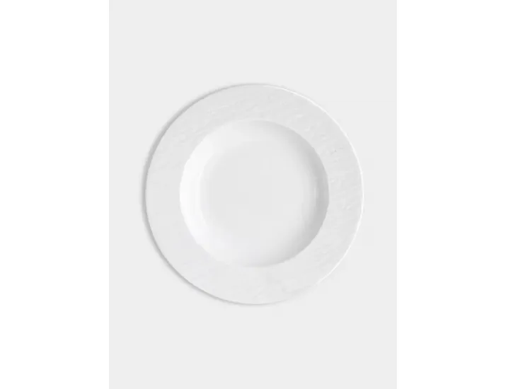 Тарелка суповая 19 см белая Мятый эффект Home & Style Rock