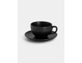 Чашка с блюдцем, 250 мл, чёрная, Икра