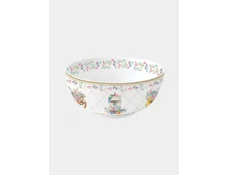 Салатник, 15х8 см, 600 мл, фарфор P, белый, Кролики и цыплята, Spring Bloom