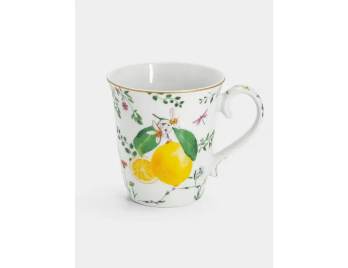Кружка 275 мл белая Цветы и лимоны Easy Life Fleurs et Citrons