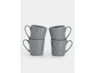 Набор кружек, 4 пр, 380 мл, серые, Nova