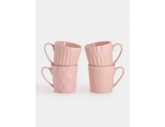 Набор кружек, 4 пр, 380 мл, розовые, Nova