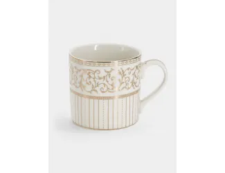 Кружка, 400 мл, фарфор N, белая, с золотистым орнаментом, Golden
