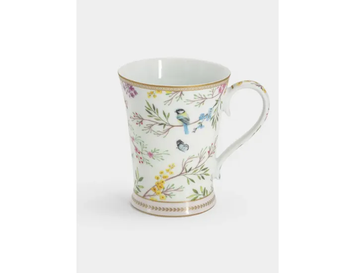 Кружка 300 мл белая Цветы и птицы Easy Life Birds Melody