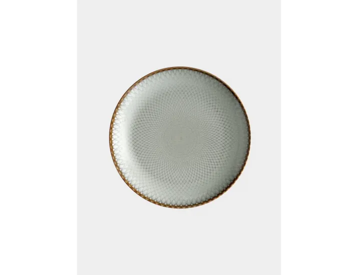 Тарелка закусочная 20 см серо-бежевая Серые ромбы Lunasol Mandala