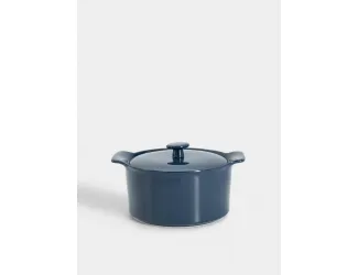 Кастрюля, 1,3 л, с крышкой, фарфор P, синяя, Indulgence