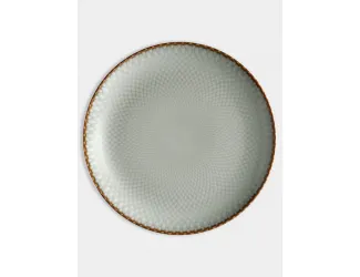 Тарелка обеденная, 27 см, керамика, серо-бежевая, Серые ромбы, Mandala