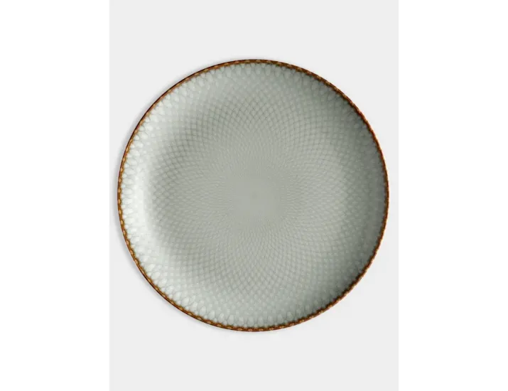 Тарелка обеденная 27 см серо-бежевая Серые ромбы Lunasol Mandala