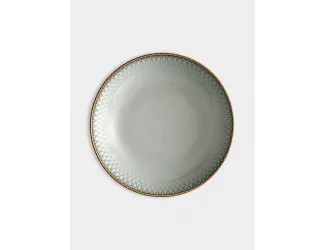 Тарелка суповая, 23х4,5 см, керамика, серо-бежевая, Серые ромбы, Mandala