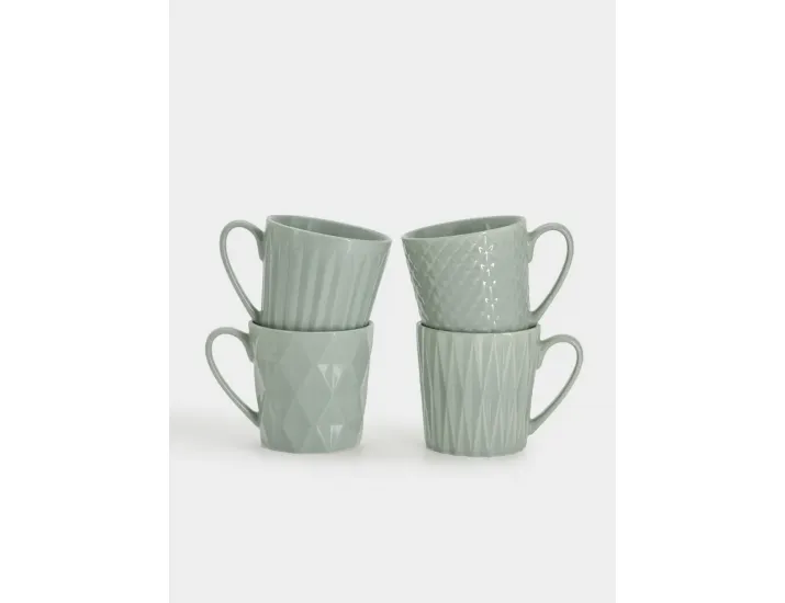 Набор кружек 4 предмета 380 мл голубые геометрия Maxwell & Williams Nova