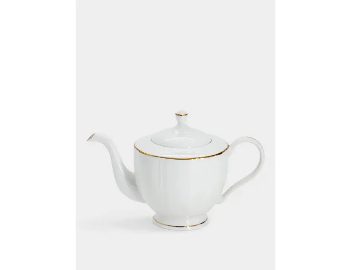Чайник 1,1 л белый с золотистым кантом Anna Lafarg Лотос
