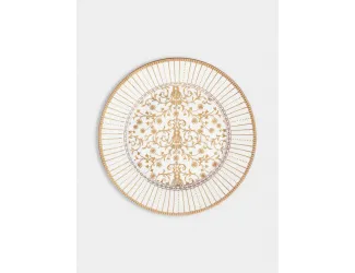 Тарелка закусочная, 19,5 см, фарфор P, белая, с золотистым орнаментом, Golden