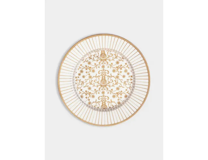 Тарелка закусочная 19,5 см белая с золотистым орнаментом Pozzi Milano Golden