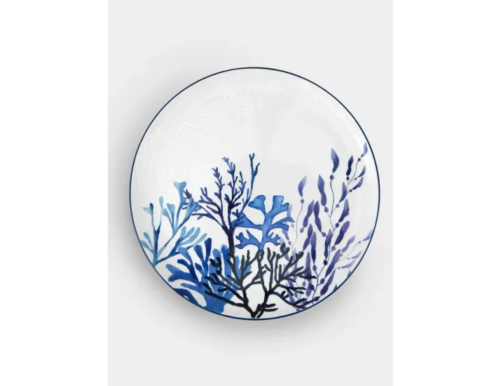 Блюдо 36 см белое круглое Синие кораллы Maxwell & Williams Blue Coral