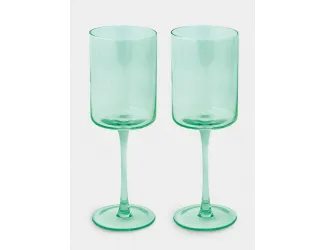 Набор бокалов для вина, 2 пр, 380 мл, стекло, зелёные, Rainbow