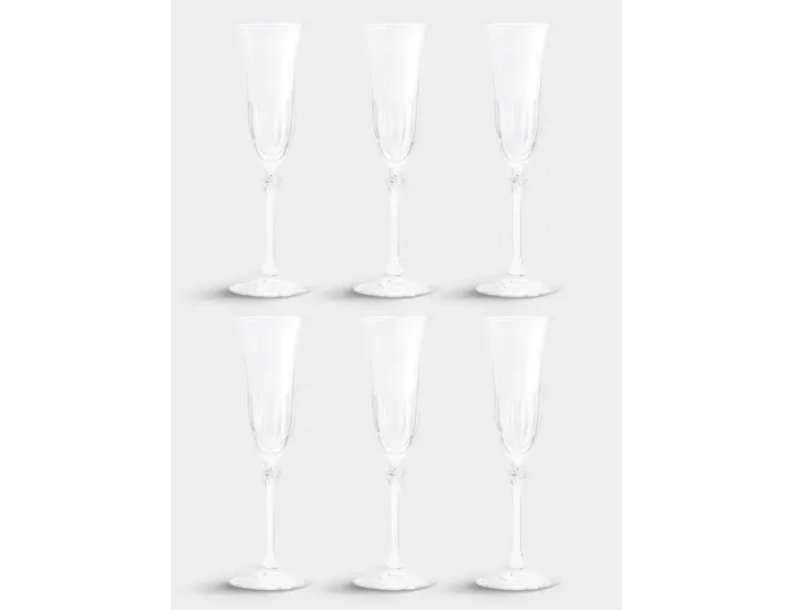 Набор бокалов для шампанского 6 предметов 150 мл Le Stelle Gemma Point