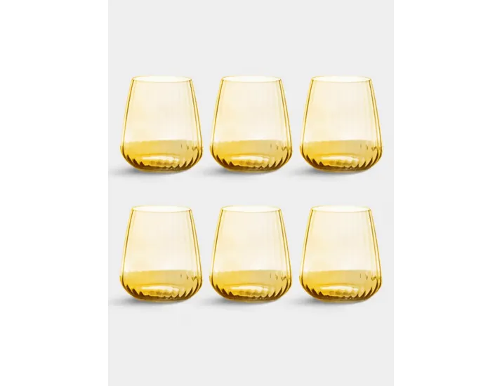 Набор стаканов для виски 6 предметов 450 мл янтарные Le Stelle Opium