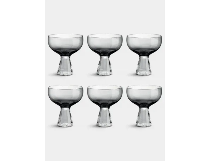 Набор креманок 6 предметов 350 мл серая градиент Pozzi Milano Fun Classy