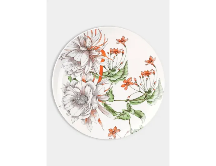 Тарелка обеденная 27,5 см белая Тропические цветы Maxwell & Williams Night Garden Flower