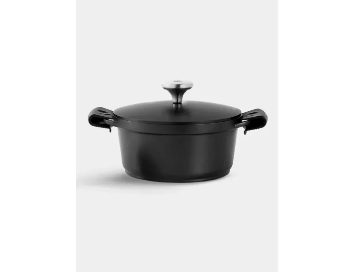 Кастрюля 20 см 2.4 л с крышкой с покрытием чёрная Maxwell & Williams Agile