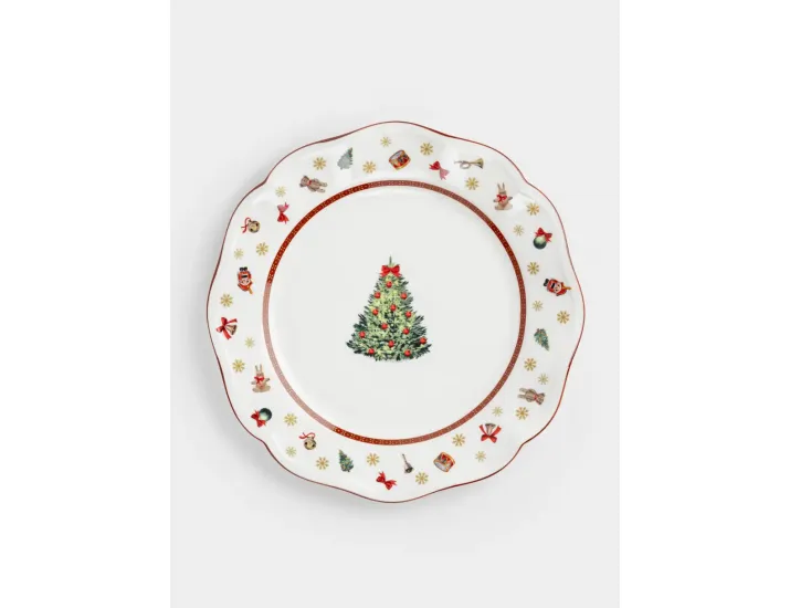 Тарелка обеденная 27 см белая Елка Anna Lafarg Miracle