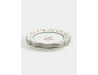 Тарелка закусочная, 4 шт, 19 см, фарфор N, белая, Лошадка, Miracle