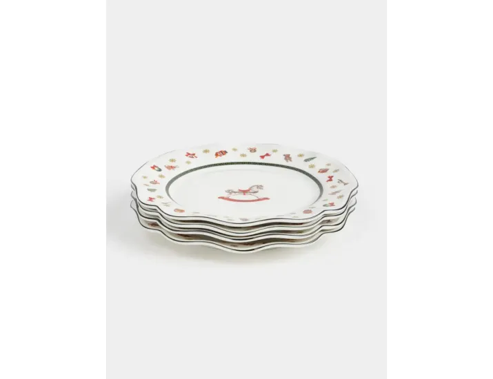 Тарелка закусочная 4 шт 19 см белая Лошадка Anna Lafarg Miracle