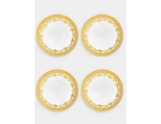 Тарелка обеденная, 26 см, 4 шт, стекло, золотистая, Versailles