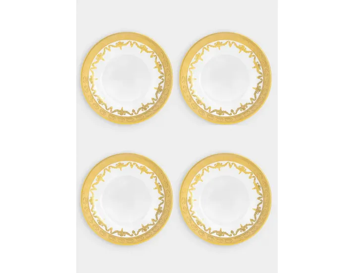 Тарелка обеденная 26 см 4 шт золотистая Same Versailles