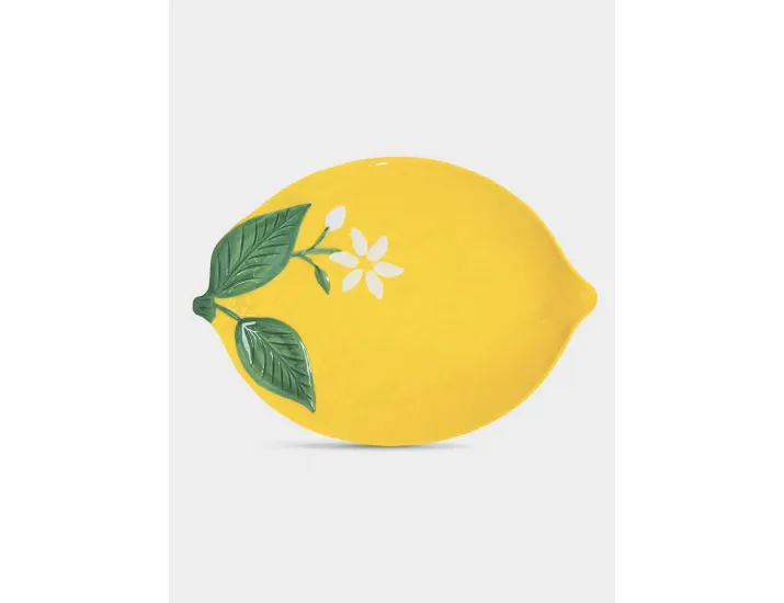 Блюдо 30x22 см овальное желтое Лимон Easy Life Fleurs et Citrons