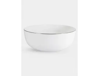 Салатник 20 см 1,75 л белый с серебристым кантом Anna Lafarg Арктика