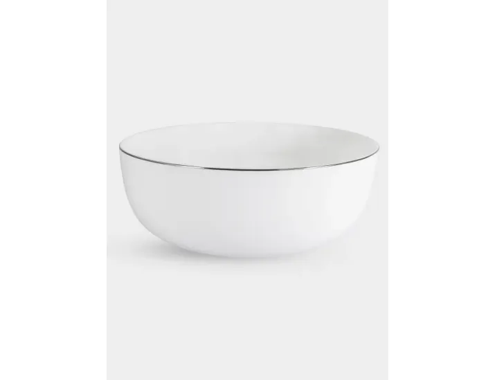 Салатник 20 см 1,75 л белый с серебристым кантом Anna Lafarg Арктика