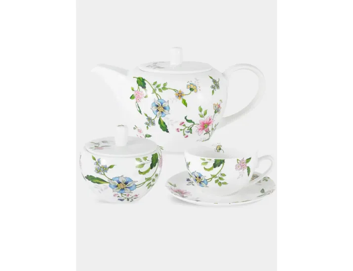 Набор чайный 6 персон 14 предметов белый Цветы Anna Lafarg Provence