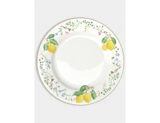 Тарелка обеденная, 26,5 см, Цветы и лимоны