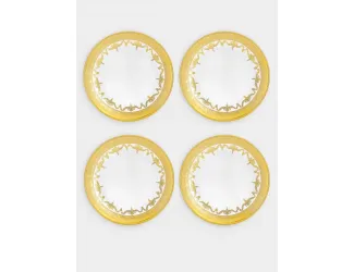Тарелка суповая, 21,5х3 см, 4 шт, стекло, золотистая, Versailles