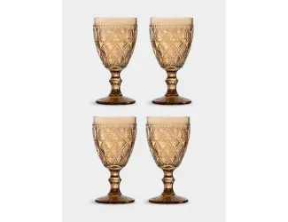 Бокал для вина, 400 мл, 4 шт, стекло P, янтарный, Dubai