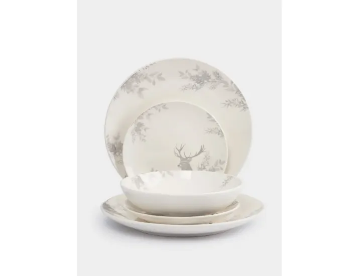 Сервиз обеденный 6 персон 18 предметов Олень и шишки Anna Lafarg Maral grey