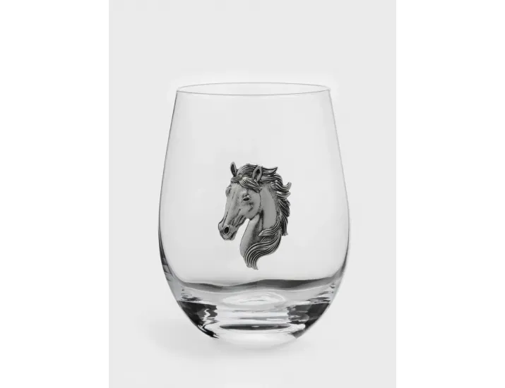 Стакан для виски 12 см 500 мл серебристый Голова коня Anna Lafarg Horse